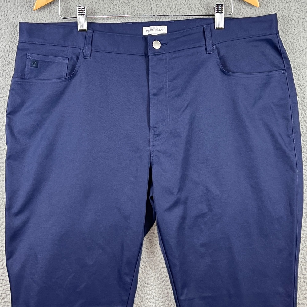 Peter Millar EB66 Performance Five-Pocket Pants Mens 40x32 Navy Blue ME0EB66FB - Picture 2 of 14